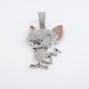 Cartoon Animal Mouse Full Diamond Three-dimensional Pendant Cuban Necklace, European and American Fashion Versatile Men's and Women's Accessories