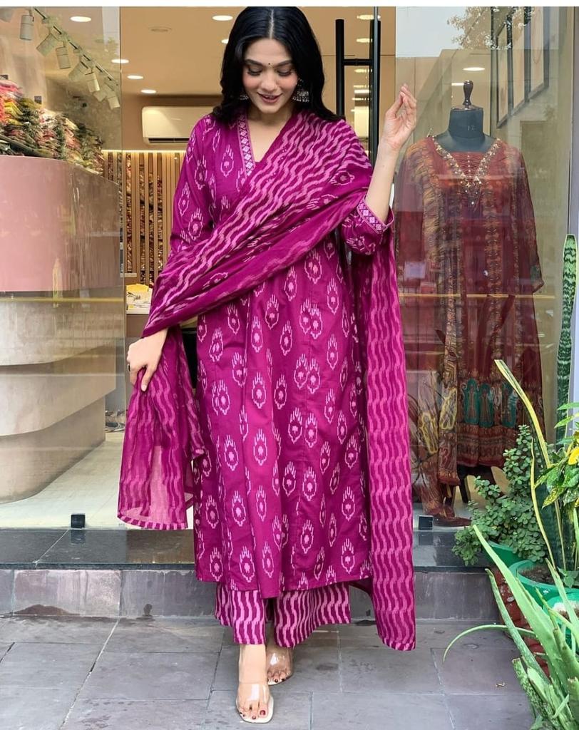 Indian Women Designer Kurta Pant Dupatta Set Bollywood Top Tunic Kurti Salwar Suit