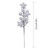 21cm Gold Glitter Floral Branches 12pcs Wire Foam Stems for DIY Wedding Centerpiece Decor
