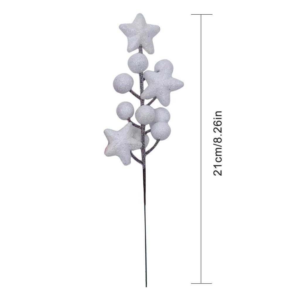 21cm Gold Glitter Floral Branches 12pcs Wire Foam Stems for DIY Wedding Centerpiece Decor