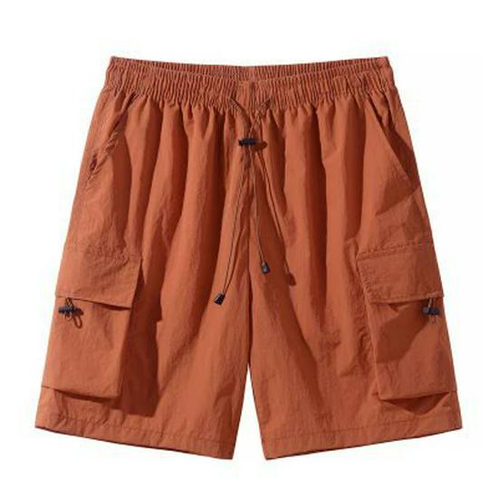 Men's Ice Silk Casual Shorts – Trendy Summer Five-Point Workwear, Plus Size, Straight-Leg, Mid-Length Beach Sports Shorts