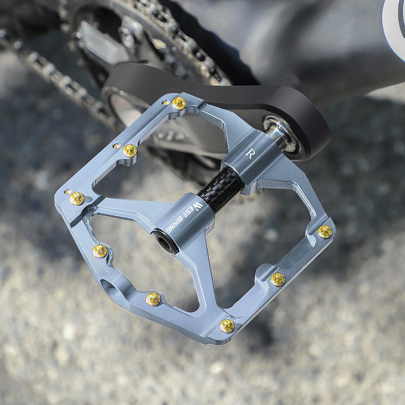 WEST BIKING Bicycle Pedal Three Bearing MTB Road Bicycle Pedal Aluminum Alloy Anti Slip Universal Bicycle Accessories