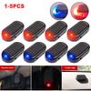 Kebidumei Car Fake Security Light Universal Warning LED Light Alarm Lamp Solar Powered Anti-Theft Caution Strobe Signal Light