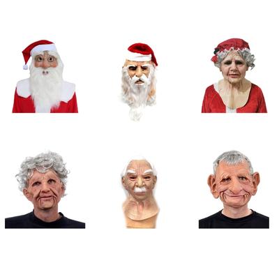 Party Dress Up Supplies Christmas SantaClaus Mask Full Face Grandfather Mask