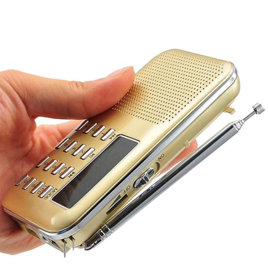 Y-896 Digital Radio Rechargeable Flashlight Function 3W Mini Portable FM Radio with TF Card Slot for the Aged