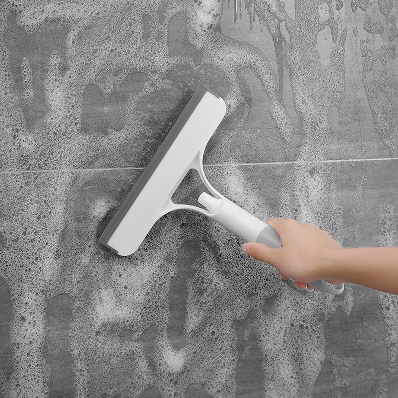 Multifunctional Glass Wiper with Integrated Water Spray Bottle, Silicone Window Cleaning Brush for Home & Car Glass