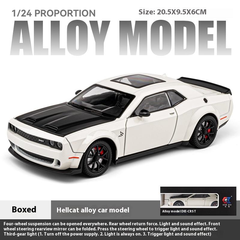 1/24 Scale Dodge Challenger Hellcat Redeye Alloy Car Model Sound and Light Children Toy Birthday Gift Miniature Voiture
