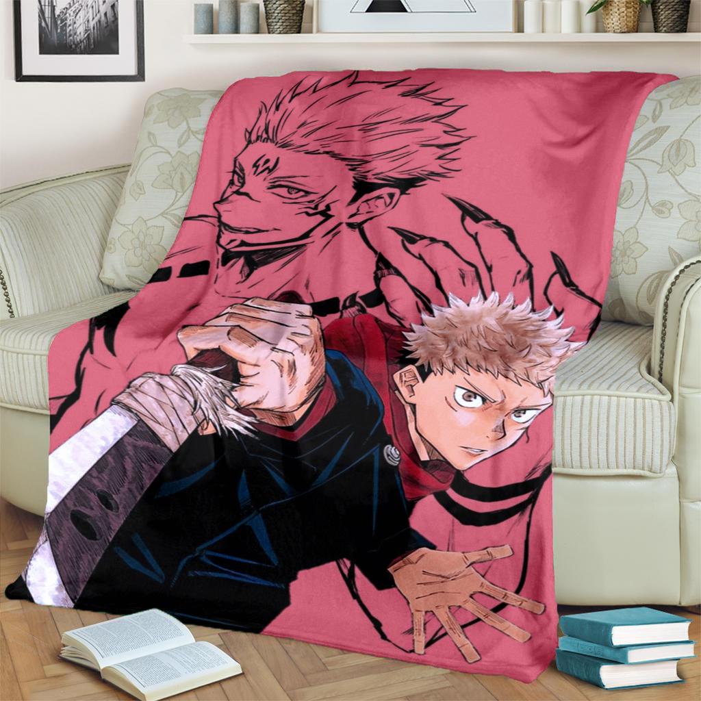 Jujutsu Kaisen Flannel Blanket Comfortable Warm for Bedrooms, Sofas, Beds, Chairs, Picnics, Travel