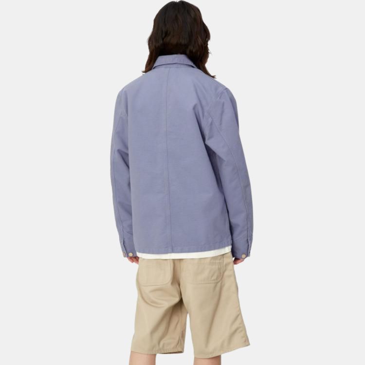 Carhartt WIP SS24 Classic American Vintage Solid Color Comfortable Single-Breasted High Neck Drop Shoulder Long Sleeve Michigan Jacket I031519-25A-3K