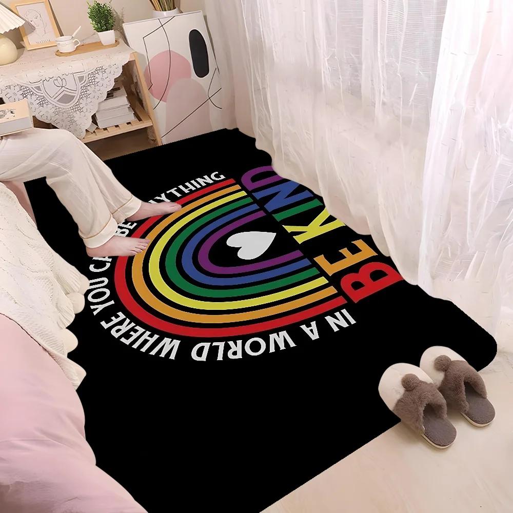 Gej Lesbijka LGBT Tęczowa Miłość Mata Podłogowa Mata Łazienkowa Pokój Dziecięcy Sypialnia Dekoracja Balkon Mata Wejściowa Antypoślizgowa Salon Przy Łóżku