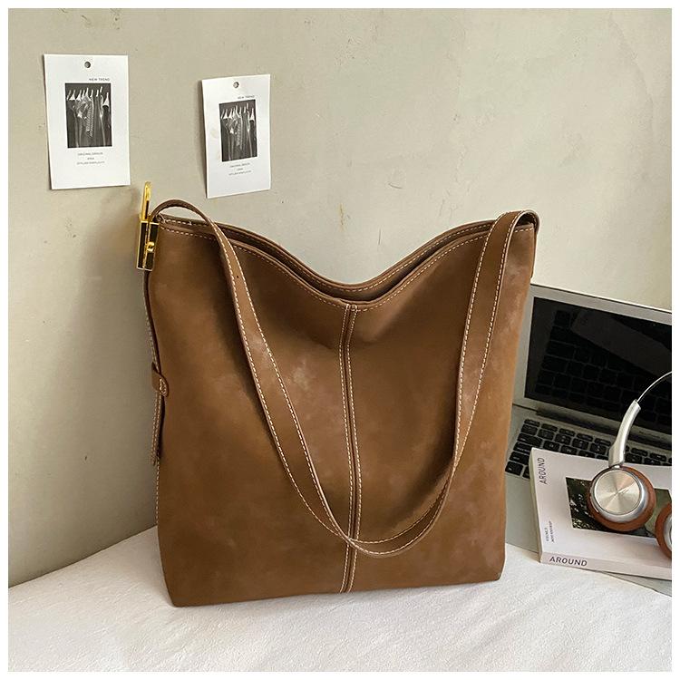Foreign Temperament Large Capacity 2025 Autumn and Winter Retro Fashion Casual Commuting One-shoulder Cross-body Tote Bag for Women