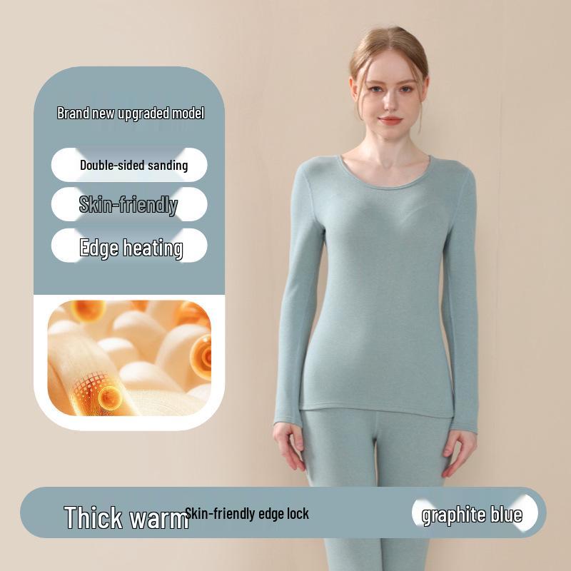 2025 Neue Wolle Seide Doppelseitiges Fleece Unterwäsche Set für Damen und Herren - Warme Herbstkleidung