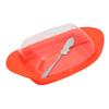 BoatShaped   Dish with Lid Food Grade PP   Cutting Box for Chess Home Kitchen(Red )