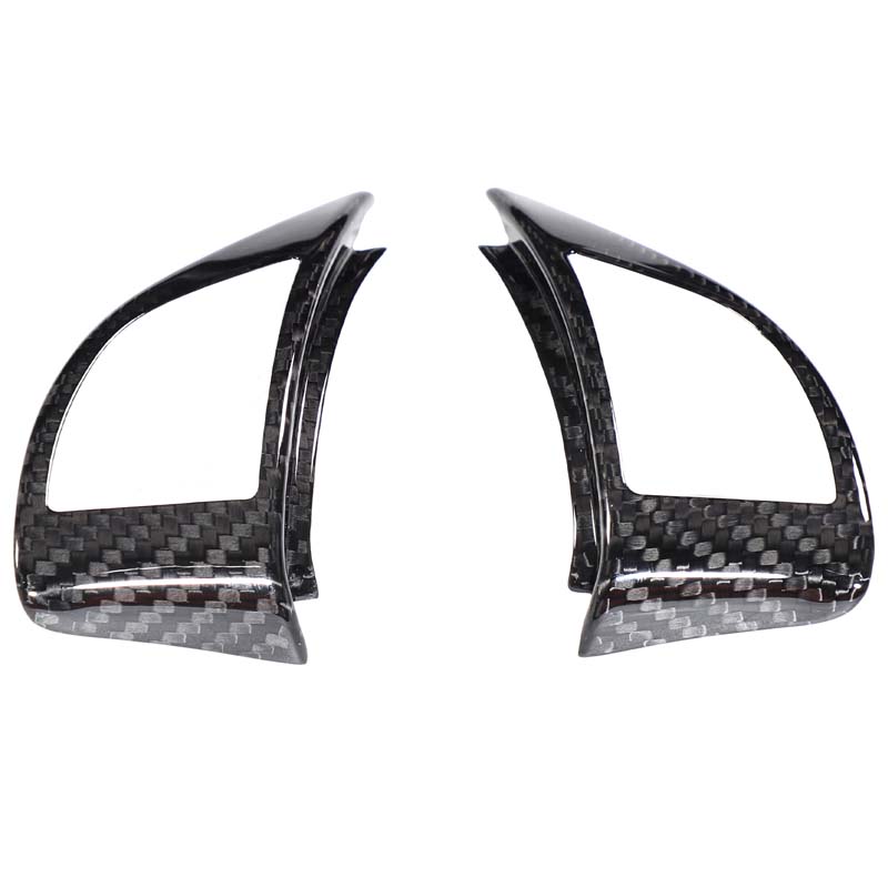 For 2008-2026 Fiat 500 For Abarth Real Carbon Fiber Car Steering Wheel Button Frame Logo Outer Ring Sticker Car Accessories