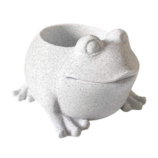

3D Printed Frog Planter Pot Indoor Outdoor Animal Shape Succulents Herb Plants Flower Pot Container Home Balcony Garden Decoration сірий