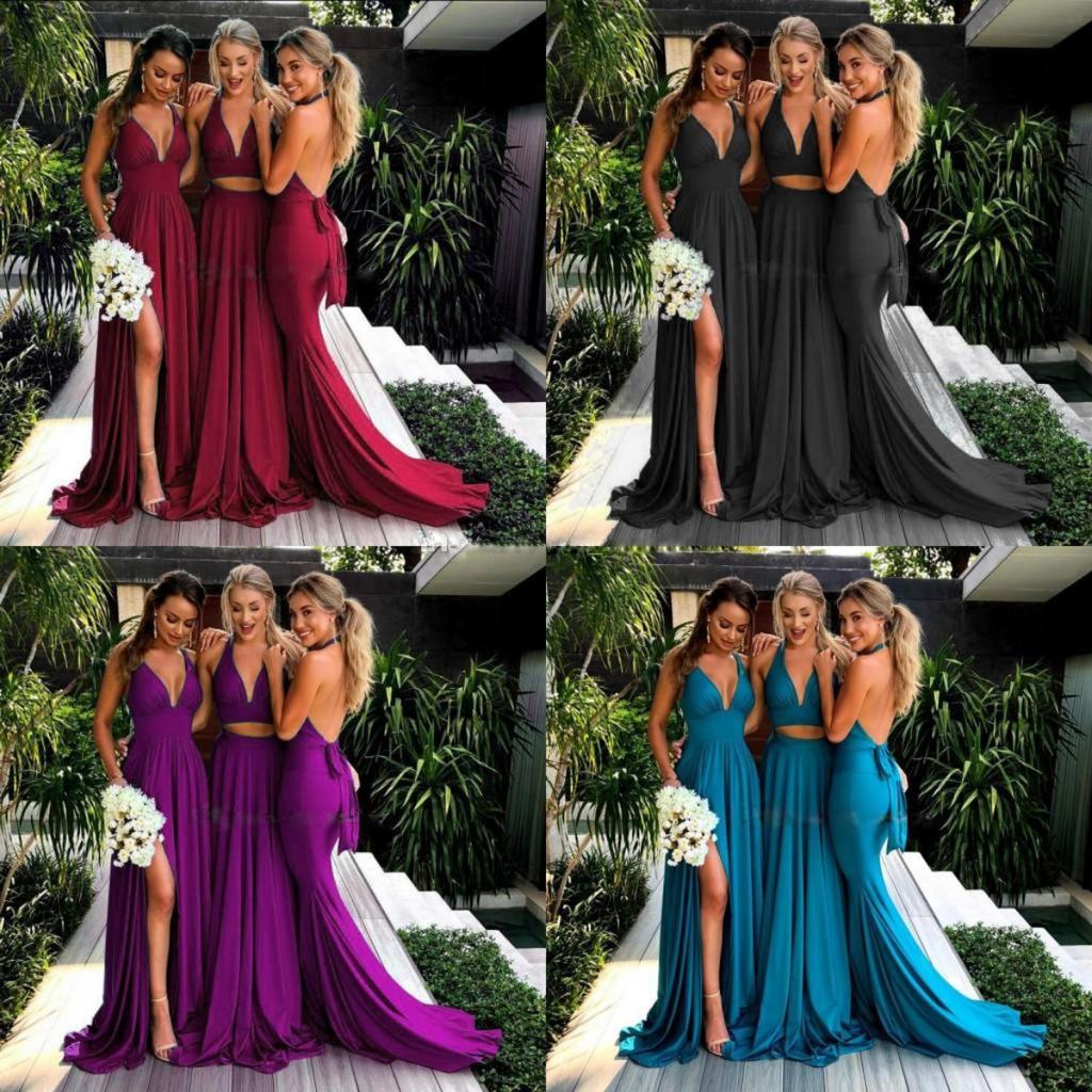 Sommer Neues Tiefes V-Trägerkleid für Damen Europäischer Amerikanischer Stil Brautjungfernkleid Partykleid für den grenzüberschreitenden Handel
