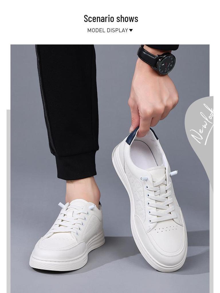 Men's 2025 Autumn Genuine Leather Slip-on Casual Sports Skate Shoes