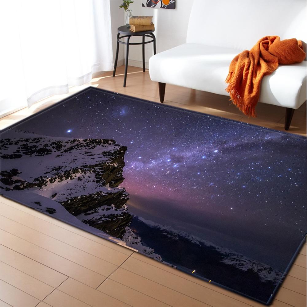 Dywan do salonu Galaxy Cosmiczne planety Dywan ze sterowcem Dywan do sypialni dla chłopców Kosmos Mata do zabawy dla dzieci Miękka pianka z pamięcią Mata podłogowa