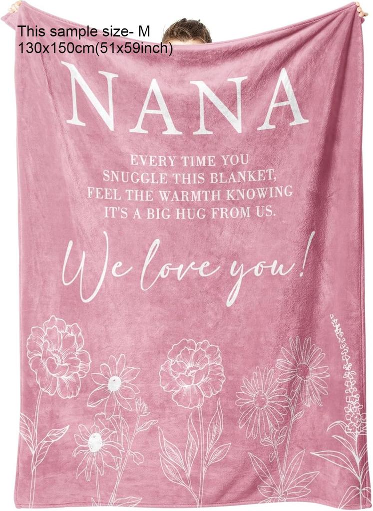 1Pc Gift Blanket To Nana To Grandma Flannel Thin Blankets For Birthday Gifts Mother'S Day Festival Perfect Gifts Four Season Use