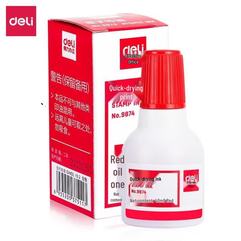 Deli Quick-Drying Financial Stamp Ink