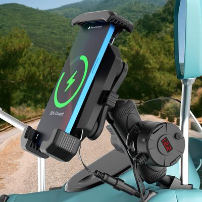 15W Bezdrátový nabíjecí držák na mobilní telefon pro motocykl Hliníková slitina Kolo Nárazuvzdorný držák na mobilní telefon pro kolo Motocykl Skútr