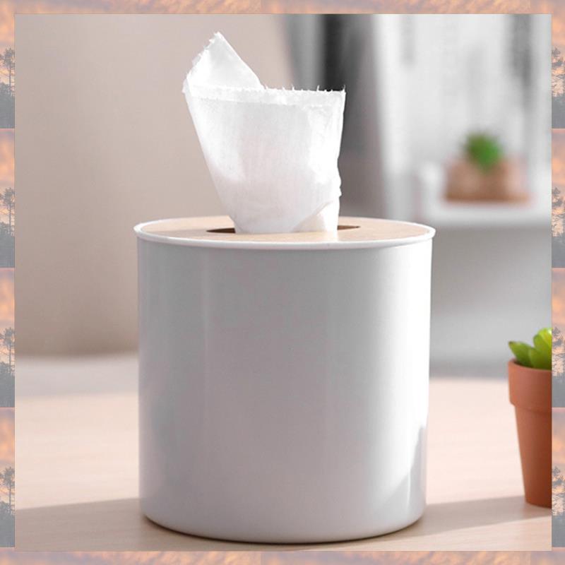 2025 Trend 4X Wooden Cover Round Roll Paper Tissue Tube Household Removable Mini Wooden Tissue Box