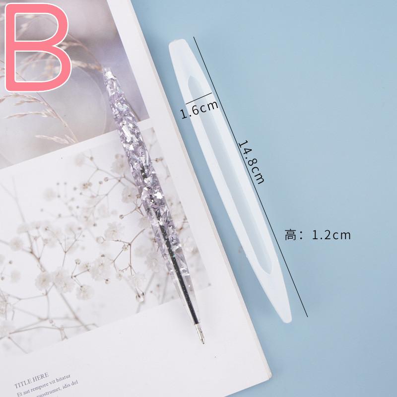 New Handmade Pen Silicone Mold Set DIY Crystal Epoxy Resin Mold Casting Mold Manual Transparent Pen Holder Making Tools 2023