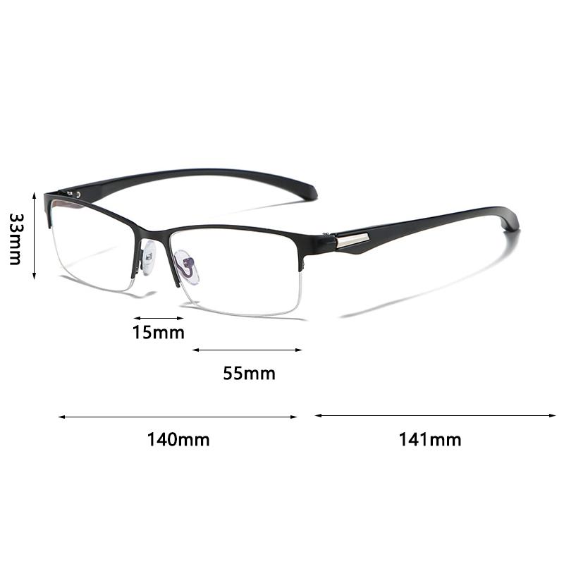 Xiaomi Men Women Progressive Reading Glasses Photochromic Anti Blue Light Presbyopia Glasses Semi Rim Metal Frame 1.00 to 4.00 Diopters