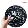 Metal Christmas Sign Black White Holiday Decor No Electricity Textured Surface Indoor Outdoor Wall Art