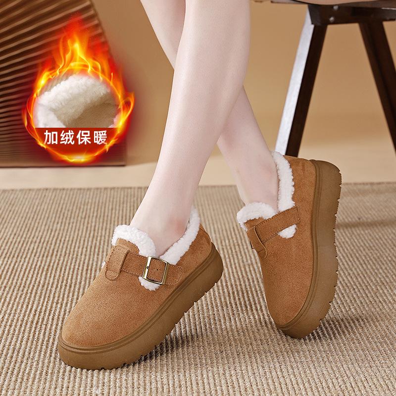 

Шлепанцы с толстой подошвой и закрытым носком, женские, с высококлассным ощущением, новые, осень-зима 2025, универсальные хлопковые туфли из бархата, женский тренд KC-857 41