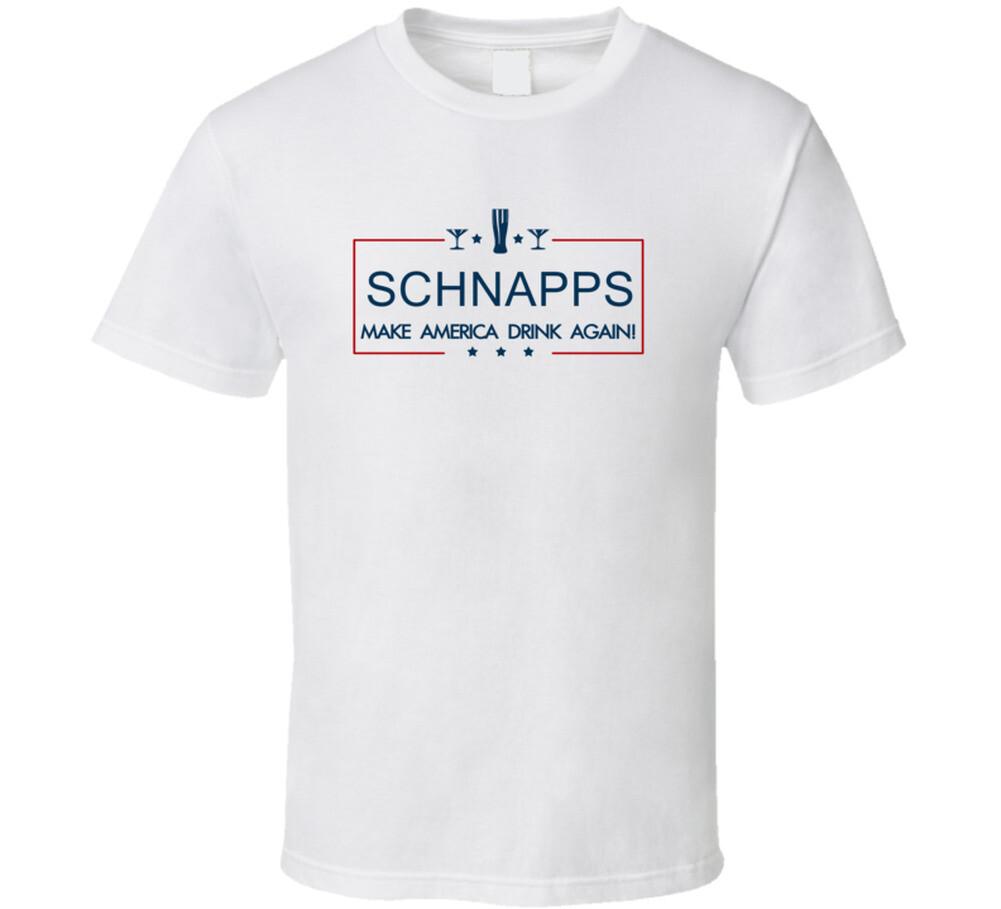 Schnapps Make America Drink Again Funny T Shirt Mens Womens Tees Top 3XL