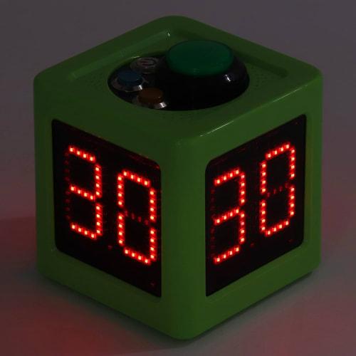 4-Sided Cube Timer, HD Display Digital Shot Timer with Second Countdown, Stopwatch, Preset Timer, and Sound Alarm for Private Poker, Chess, and Casino