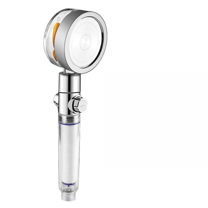 Pressurized Shower Head Water Saving 360 Rotating Twin Turbo Pressurized Propeller Fan Shower Head Bathroom Accessories