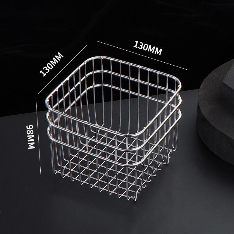 Cesto de Drenagem Inox 304 Cesto de Armazenamento Doméstico para Cozinha Quadrado Cesto para Frutas e Legumes Cesto para Armazenamento de Cosméticos