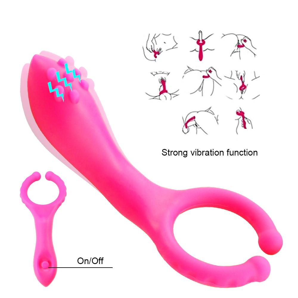 G-spot Stimulate Pussy Vibrators Dildo Butt Plug Elastic Penis Rings Vibrator Masturbate Vibration Adults Sex Toys For Women Men