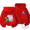 Trendy Cartoon Zipper Hoodie Cute Casual Winter Daily Wear Kids Sweatshirt Peppa Pig Children 3 14