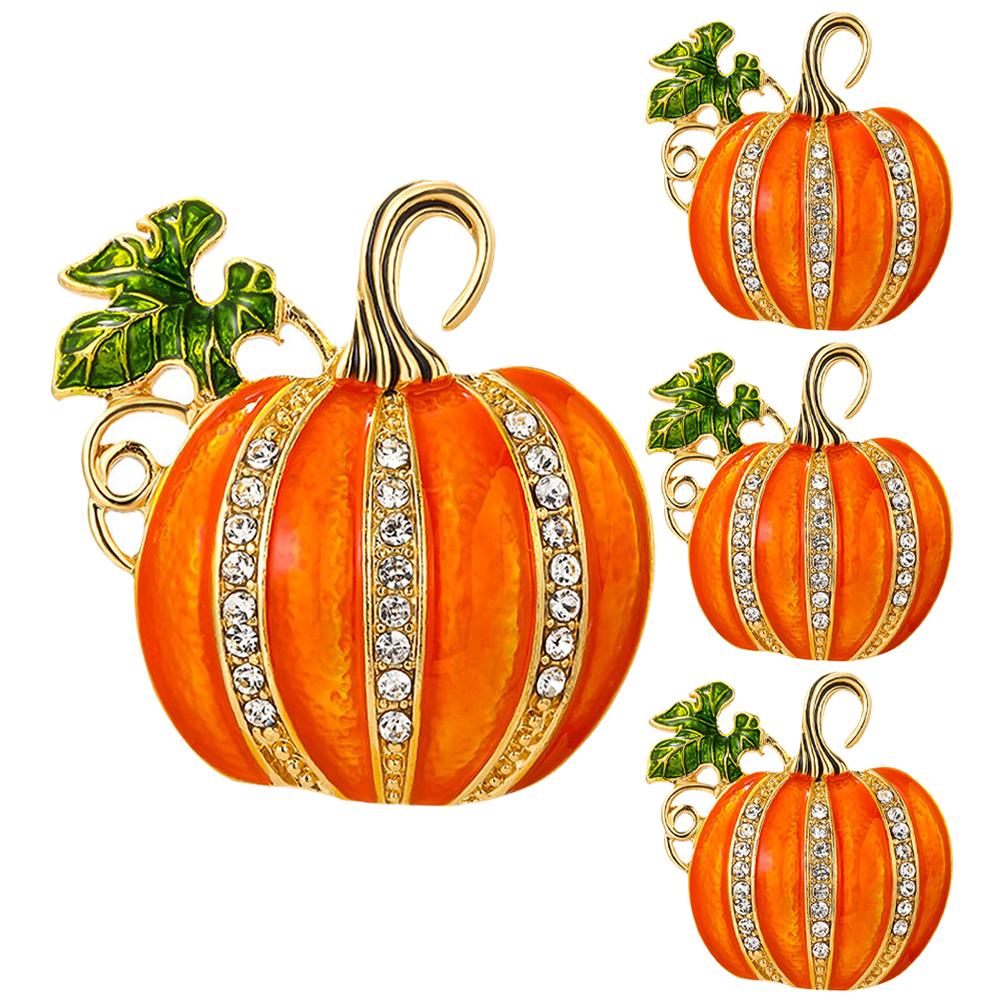 4 Pcs Napkin Buckle Banquet Rings Decorative Party Decorations Decorate Pumpkin Halloween Orange Tissue For Table Decors