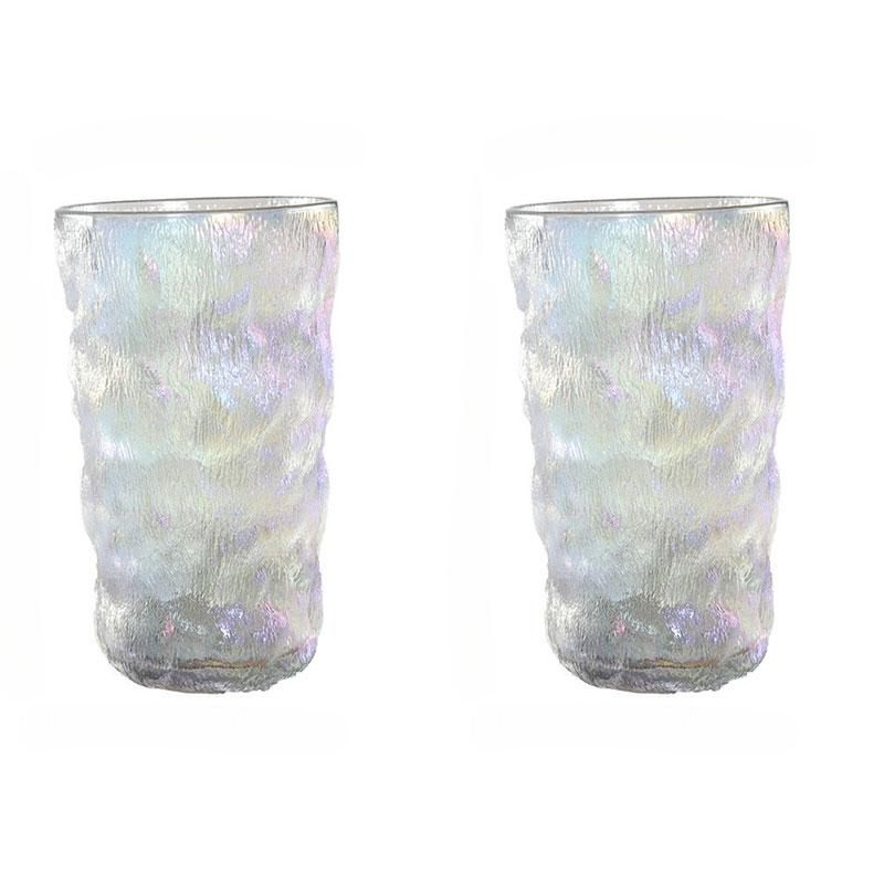 2pcs Sets Iced Coffee Latte Coffee Cups Colorful Cold Drink Mug Bar Premium Cocktail Glass Beverage Mug Water Cup Christmas Gift