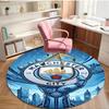 Manchester City FC Print Round Rug, Washable Floor Carpet, For Entryway Dorm Laundry Room Office Study, Home Decor Birthday Christmas Gift