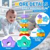 Montessori Rotating Rainbow Tower Baby Stacking Puzzle Toddler Toys Children Motor Skill Game Spinning Stacking Toys 1 To 2 Year
