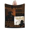 Soft Funny Throw Blanket Rod Wave Flannel American Blankets Lightweight Warm Blanket Plush Air Conditioned For Teen Couch Bed So