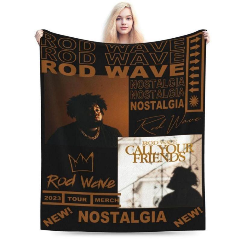 Soft Funny Throw Blanket Rod Wave Flannel American Blankets Lightweight Warm Blanket Plush Air Conditioned For Teen Couch Bed So