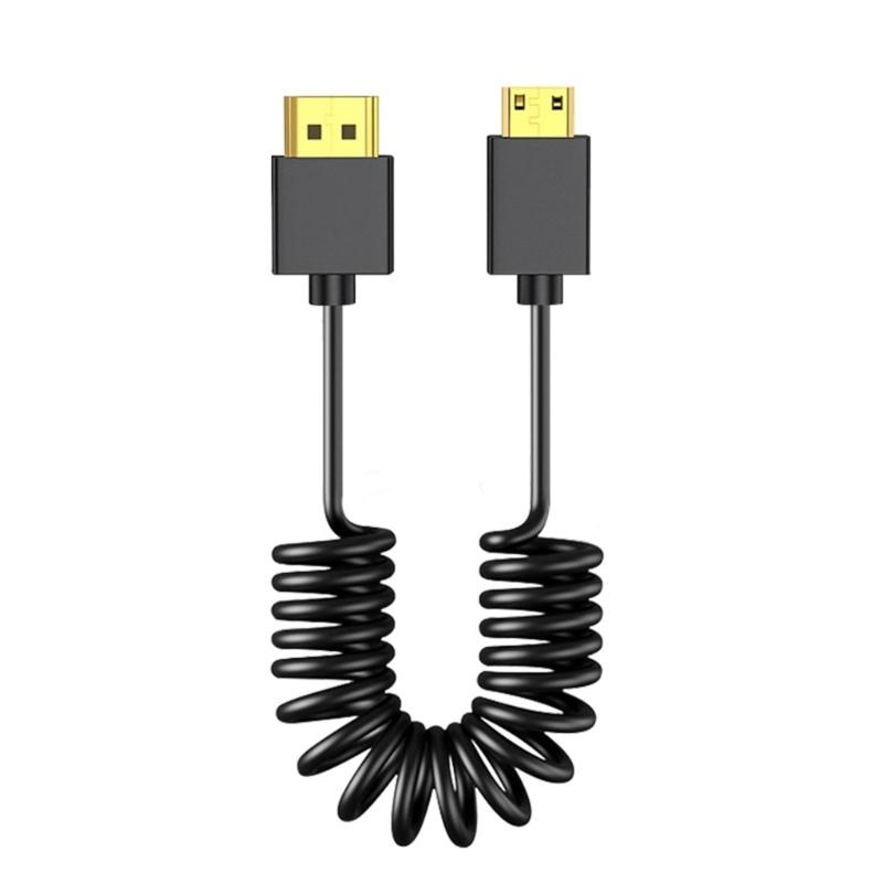 Thin Coiled Video Cable 8K60hz 7680x4320 Compatible 1080P Spring Designing Cord Enhances Flexibility Microed Video Line