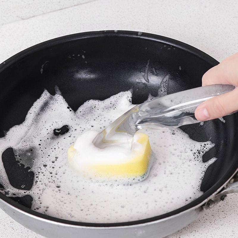 Kitchen Nano Sponge Cleaning Brush With Replacement Heads For Dishwashing And Surface Cleaning