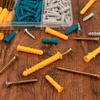 Plastic Wall Anchors and Screws Assortment Kit 230PCS, 115 Plastic Drywall Anchors and 115 Philips Flat Head Screws, 5 Sizes Galvanized Screws