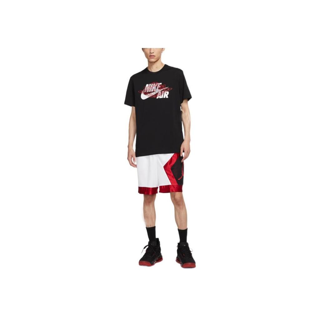 Jordan Letter Logo Graphic Print American Vintage Crew Neck Casual Short Sleeve T-Shirt Men T-Shirts Black DN1445-010