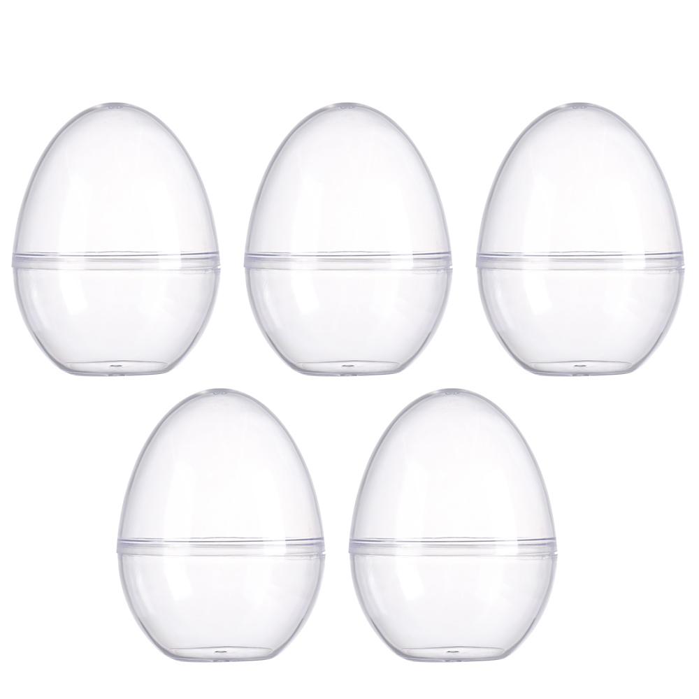 5pcs Party Supplies Hanging Ornament Plastic Fillable Easter Decoration Transparent Balls Transparent Easter Egg Candy Box