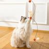 Yousheng Cat Bouncy Ball Toy Basketball Football Baseball Cat Pounce Toy Rubber Ball Chew Toy with Feathers for Interactive Play Self-Entertainment