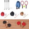 Perfect 1 Set Dollhouse Miniature Tennis Racket Tennis Baseball Golf Table Tennis Set Simulation Sports Model Doll House Accessories