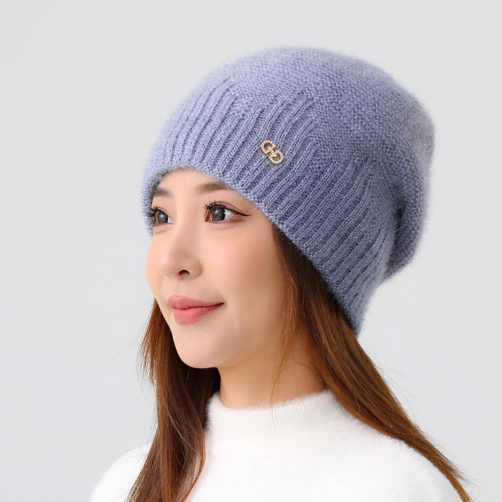 Høst og vinter polyester innpakket hodelue strikket lue dame lue ull håndlaget jacquard lue